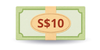 S$10 Cash Stack Icon